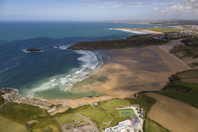 An aerial view of Holywell Bay in Cornwall. Photo: National Trust / Chris Lacey