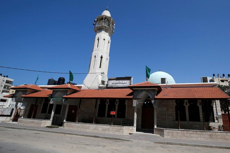 Al Abbas mosque is closed as a precaution against the spread of the coronavirus in Gaza City. Reuters