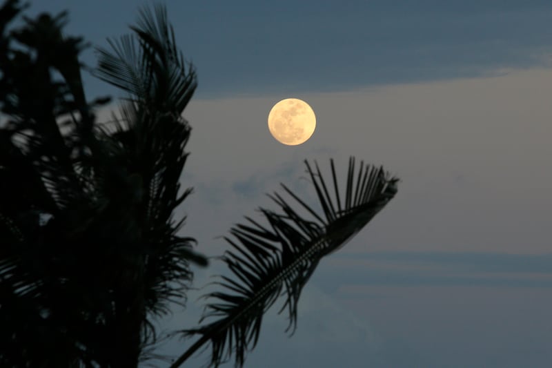 A full moon over the Indian Ocean in Diani Beach, Kenya. AP 