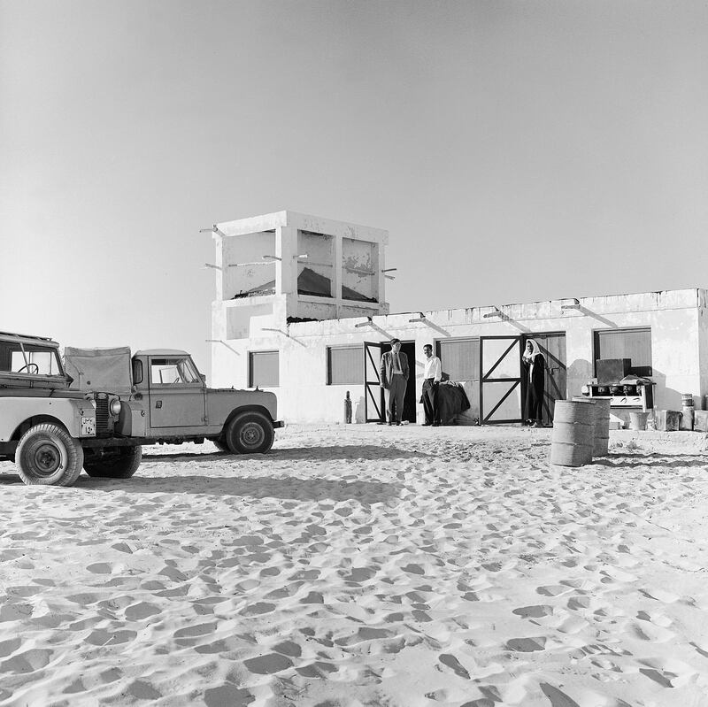 The oil company guest house in Abu Dhabi informally known as Henderson's Folly, after the UK's political officer Edward Henderson who had it built, in 1961. The building was later handed over to residents for social use to start The Club. Photo: Adnoc