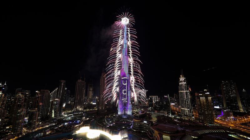 Burj Khalifa is gearing up for a spectacular show fireworks and laser show on December 31. EPA