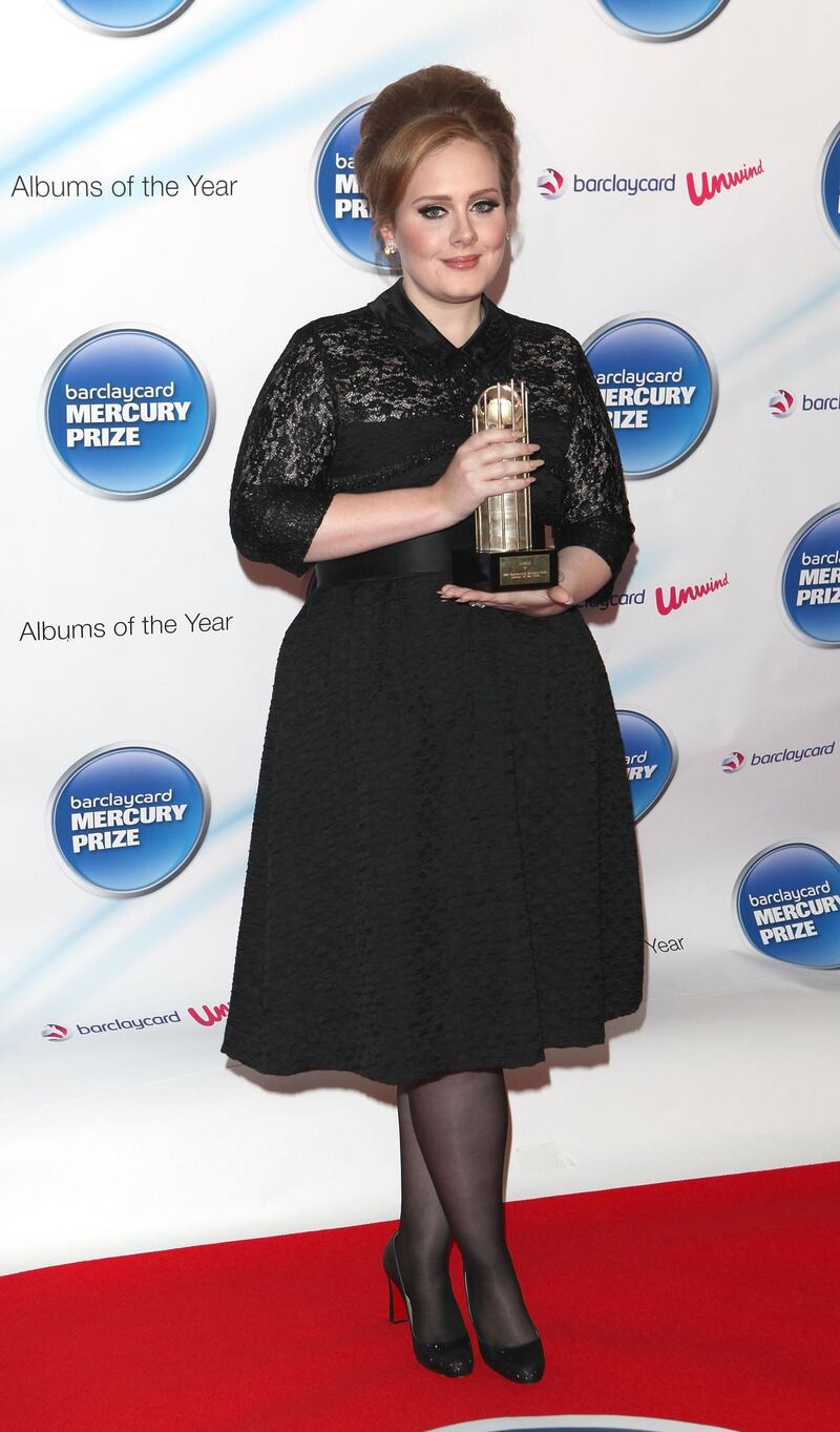 LONDON, ENGLAND - SEPTEMBER 06:  Adele attends the Barclaycard Mercury Prize at Grosvenor House on September 6, 2011 in London, England.  (Photo by Tim Whitby/Getty Images)