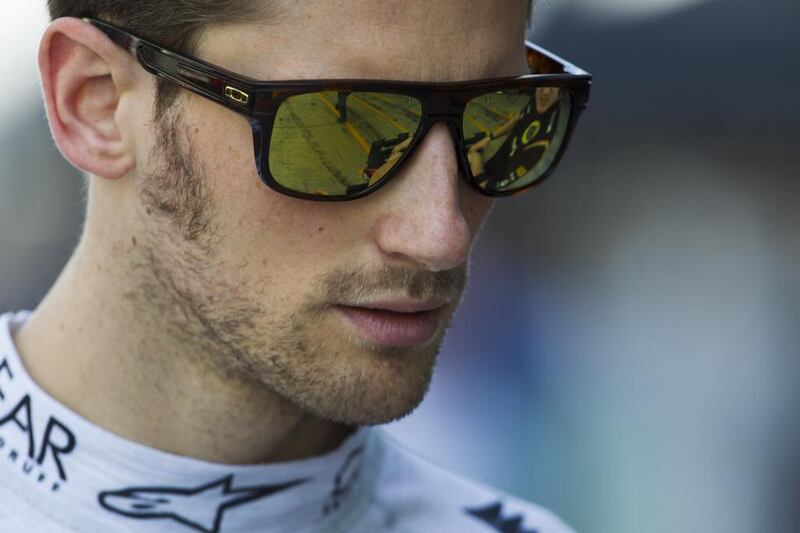 Romain Grosjean of Lotus walks in the pits during the third practice session of the Formula One Etihad Airways Abu Dhabi Grand Prix Yas Marina Circuit in Abu Dhabi. Christopher Pike / The National