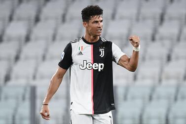 Juventus forward Cristiano Ronaldo celebrates after scoring against Sampdoria. AFP