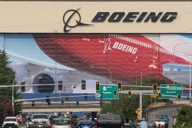 The Boeing Airplanes factory in Everett, Washington. The trade gap between US imports and exports shrank to $63.9 billion in September from $67 billion in August. AFP  