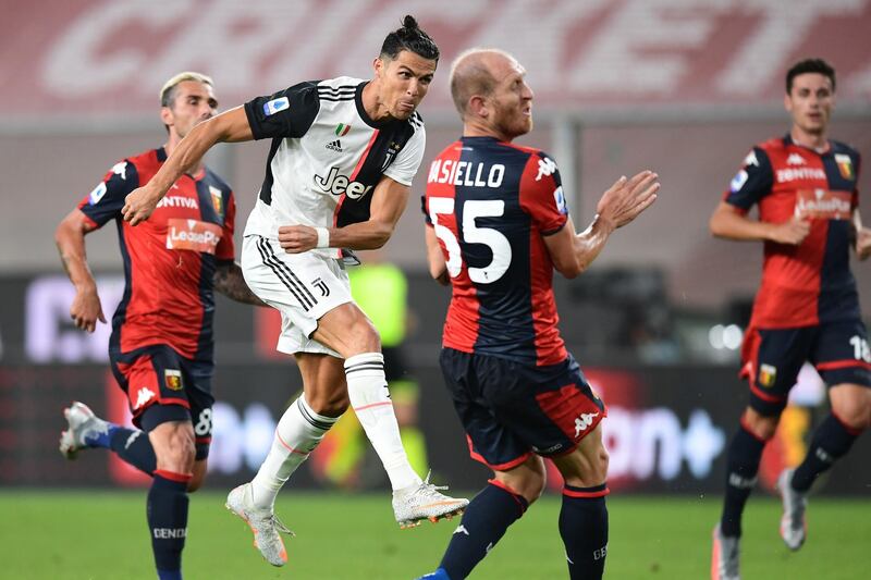 Juventus forward Cristiano Ronaldo scores his team's second goal. AFP
