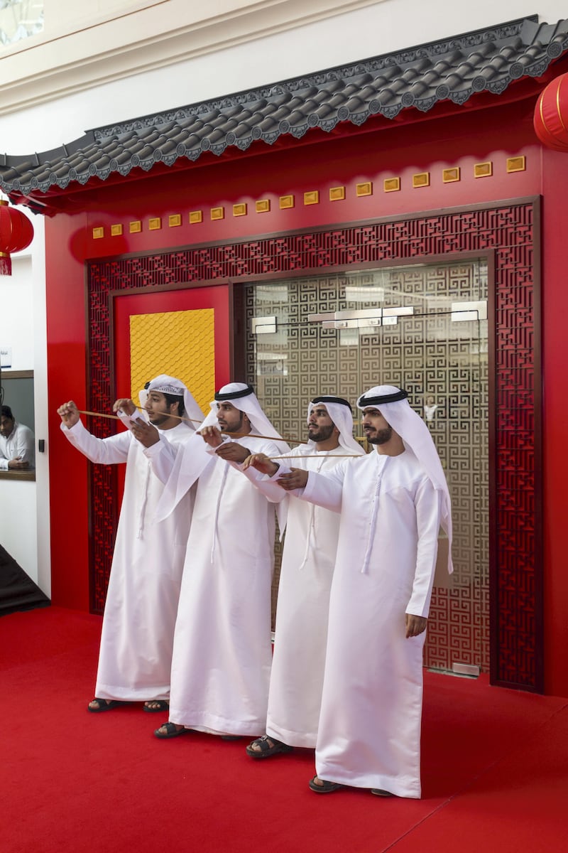 Dubai, UAE - September 12, 2017 - Performers at the opening of Middle East's first Chinese Visa Application Centre - Navin Khianey for The National
