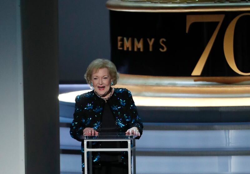 Betty White at the 70th Primetime Emmy Awards in Los Angeles, California, in 2018. Reuters