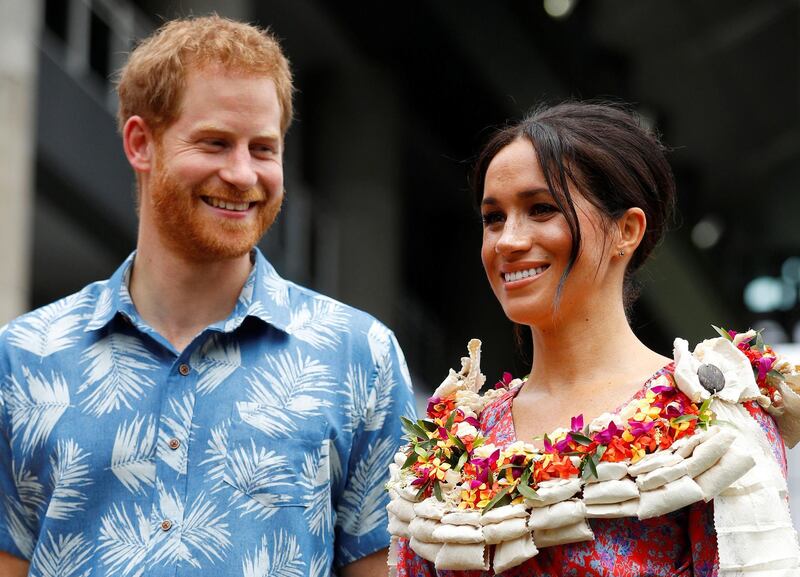 Earlier in Fiji, the royal couple visit the University of the South Pacific in Suva. Getty Images