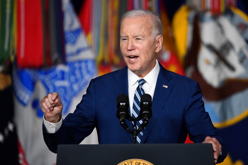 US President Joe Biden speaks during an event in Salt Lake City, Utah. AP