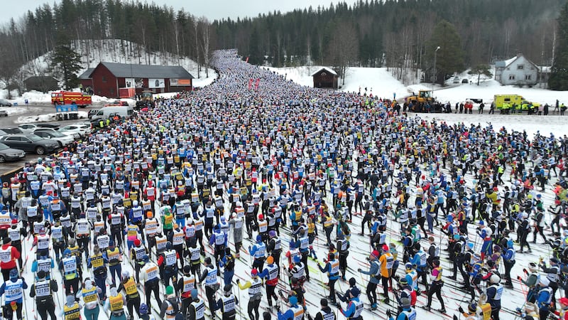 Cross-country skiing in Salen, Sweden, the start of the 100th Vasaloppet, the world's biggest race in the discipline. Reuters