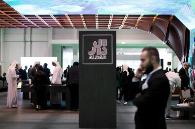 ABU DHABI, UNITED ARAB EMIRATES - April 18 2019.

Al Dar's booth, featuring "Lea" at Cityscape Abu Dhabi 2019.

The Abu Dhabi real estate developer is building a new waterfront residential project in the emirate as part of its recently adopted strategy to offer land plots for sale.

The ‘Lea’ scheme is on the northern coast of Yas Island, where Abu Dhabi’s Formula One racetrack, the Yas Marina, theme parks and several neighbourhoods including the adjoining Yas Acres development are located.

(Photo by Reem Mohammed/The National)

Reporter: 
Section: NA + BZ
