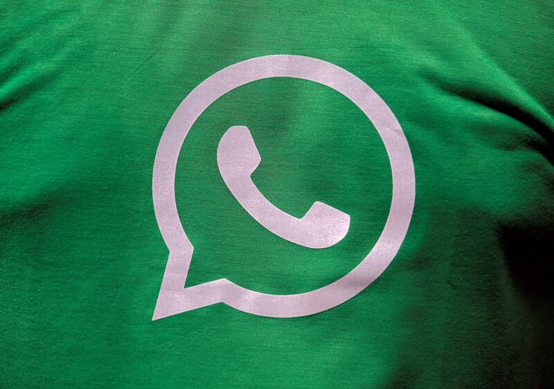 FILE PHOTO: A logo of WhatsApp is pictured on a T-shirt worn by a WhatsApp-Reliance Jio representative during a drive by the two companies to educate users, on the outskirts of Kolkata, India, October 9, 2018.  REUTERS/Rupak De Chowdhuri/File Photo