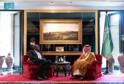 David Lammy with the Saudi Minister of Foreign Affairs, Prince Faisal bin Farhan bin Abdullah. SPA