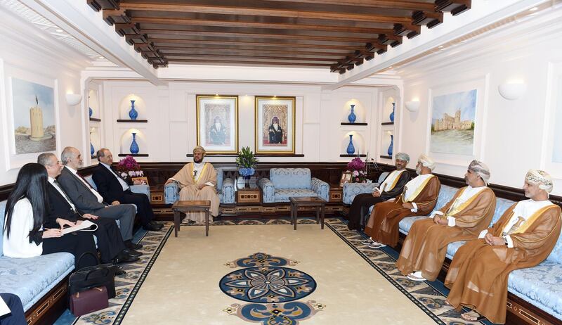 Sayyid Asaad bin Tariq Al Said, Deputy Prime Minister for Relations and International Cooperation and Special Representative of His Majesty Sultan Qaboos, receives Syrian Foreign Minister Faisal Mekdad. Oman News Agency