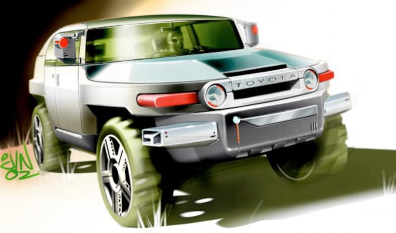 An early design sketch of the FJ Cruiser.