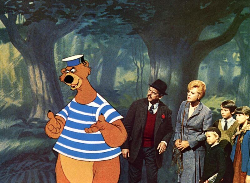 Angela Lansbury, David Tomlinson, Cindy O'Callaghan, Roy Snart and Ian Weighill in Bedknobs and Broomsticks. Courtesy Walt Disney