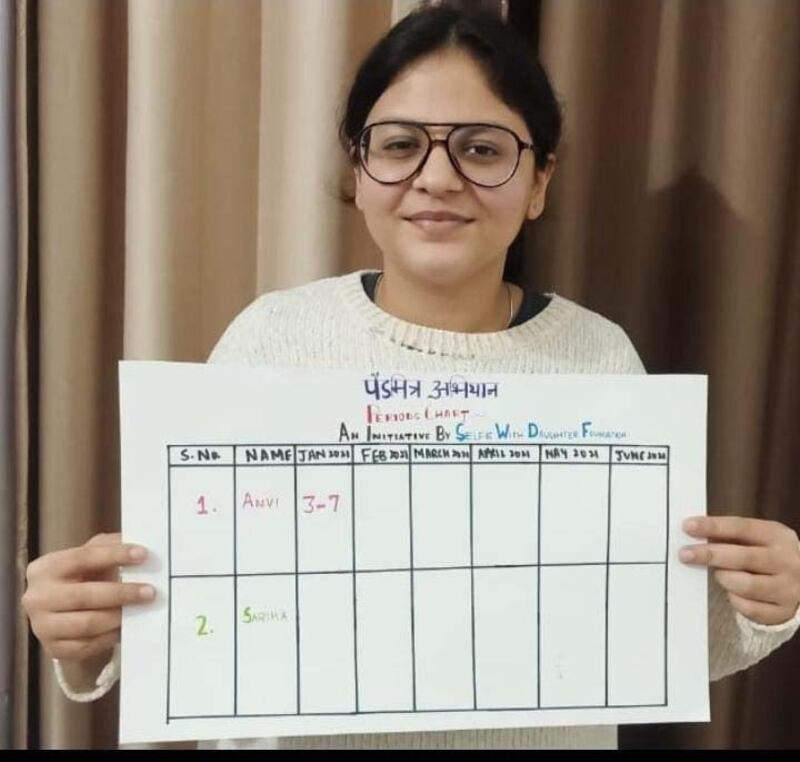 Anvi Aggarwal, 15, a school student from Chandigarh in Punjab state has started recording her period dates in a period chart to raise awareness about health menstrual cycle.