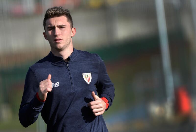 Athletic Bilbao's French defender Aymeric Laporte trains at Lezama training ground, near Bilbao, Spain January 27, 2018. Manchester City have agreed on a club record 57 million pound (80 million dollars) deal for Laporte, according to local media. REUTERS/Vincent West