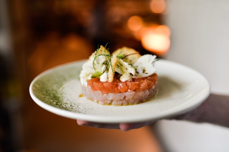 An Emirati sea bass tartare was part of chef Tala Bashmi’s one-off dinner menu at Boca, Dubai. 