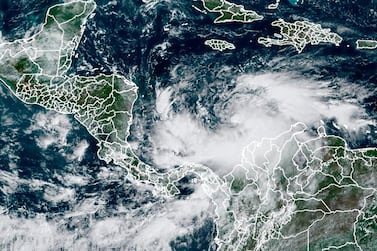 Tropical Storm Iota approaches Central America on November 15, 2020, a day before it was expected to hit coastal areas of Nicaragua and Honduras. RAMMB / NOAA / AFP