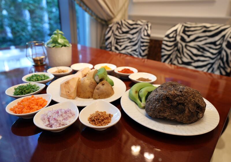 The main ingredient in the seekh kebab is elephant foot yam