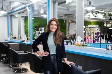 Kate Darling, co-founder of That Hair Tho (THT) salon at Jumeirah Lakes Towers, moved to Dubai in 2015 and started her business in 2018. Anna Nielsen / The National