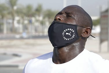 Souleymane Ghani during a run in Dubai. Suhail Rather / The National
