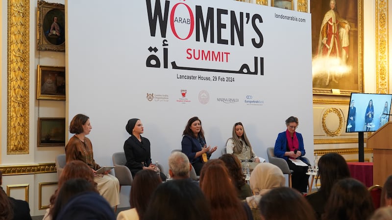 A panel at the Arab Women's Summit. All photos: Victoria Pertusa/The National