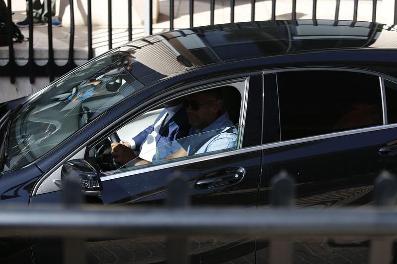 Cristiano Ronaldo arrives in a vehicle with tinted windows to appear at a court in Pozuelo de Alarcon. oscar Del Pozo / AFP
