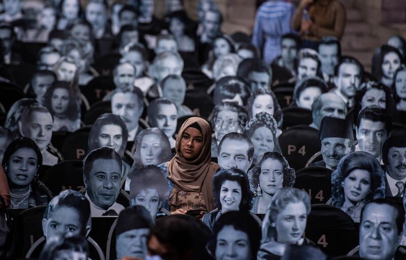 The quirky initiative allowed audience members to maintain social distancing protocols.  EPA/Mohamed Hossam