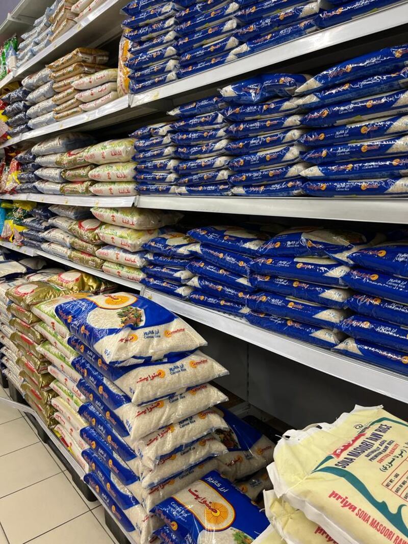 Rice is also being sold for varying prices at different outlets. Salam Al Amir /The National