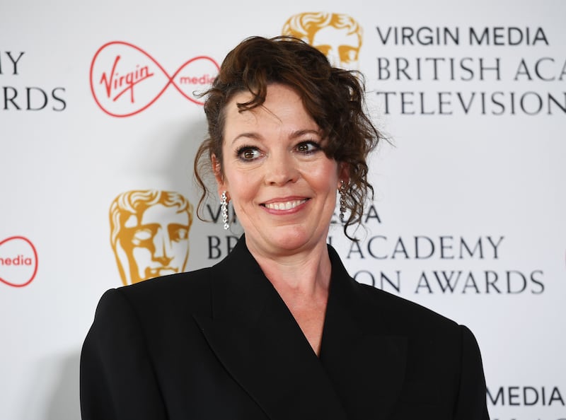 British actress Olivia Colman attends the 2022 Virgin Media British Academy of Film and Television Arts (Bafta) TV awards at the Royal Festival Hall in London on Sunday, May 8, 2022. Hosted by comedian Richard Ayoade, the event celebrated the best of British television across a number of awards. EPA