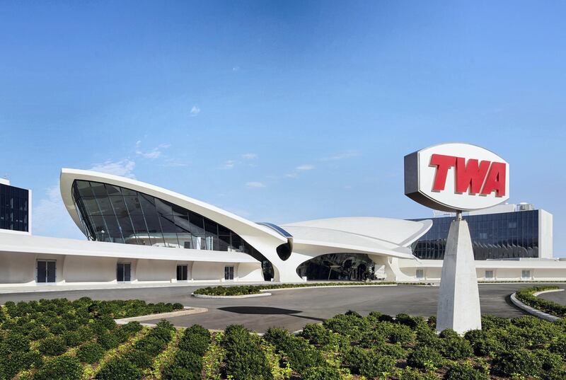 The LEED-certified building is housed in the former TWA terminal. Courtesy TWA Hotel / David Mitchell