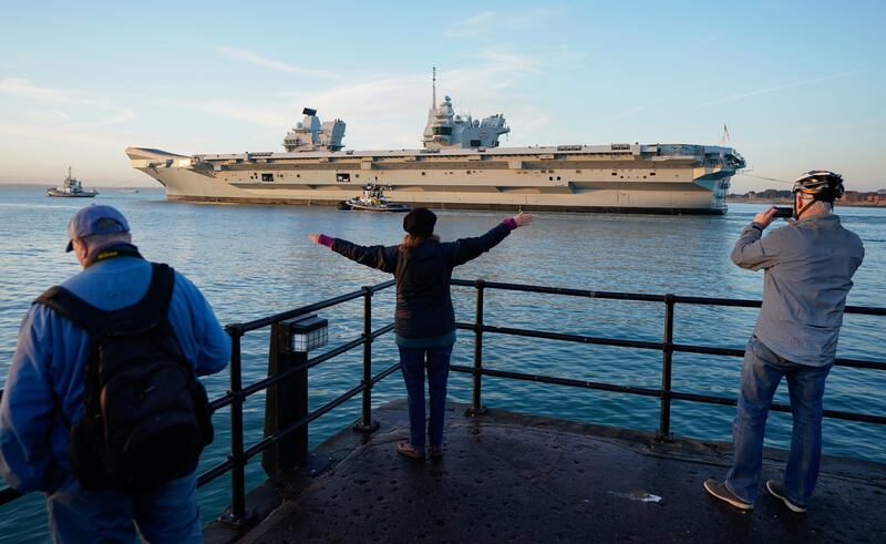 Royal Navy aircraft carrier 'HMS Prince of Wales' left Portsmouth Harbour on Wednesday morning, as it set sail for exercises. For the next year, it will serve as Nato command ship. PA