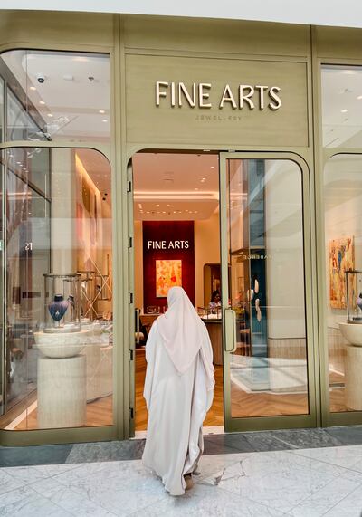 Shamsa Alabbar at the opening of Fine Arts Jewellery at Dubai Mall. Photo: Fine Arts Jewellery