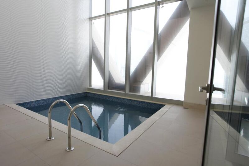 An indoor pool in one of the penthouse apartments at Gate Towers. Clint McLean for The National