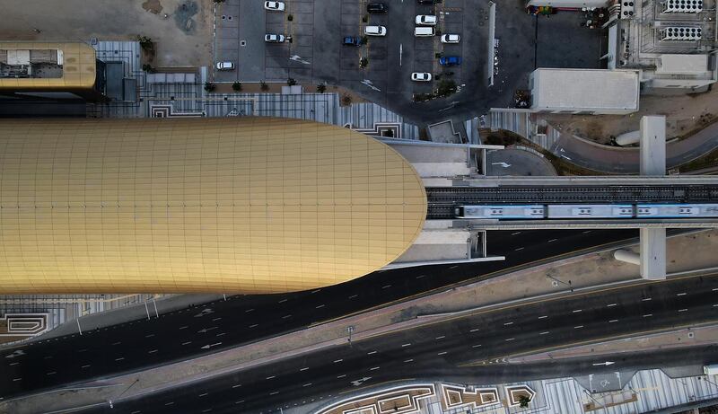 DUBAI, UNITED ARAB EMIRATES , March 9, 2021 – View of the Expo 2020 metro line in Discovery Gardens  metro station in Dubai. (Pawan Singh / The National) For News/Online/Standalone/Big Picture