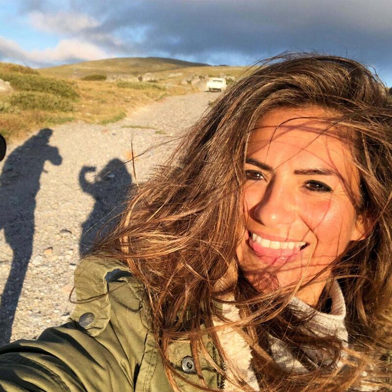 Caroline Leon took this selfie when she climbed Australia's highest peak - Mt Kosciuszko. Courtesy Caroline Leon