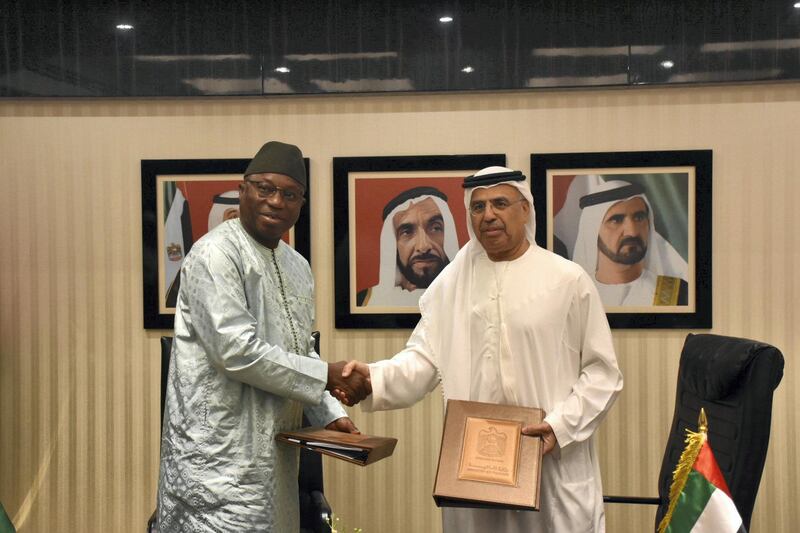 The UAE's Minister of State for Financial Affairs Obaid Humaid Al Tayer and Gambia's  Minister of Finance and Economic Affairs Mamboury Njie signed an agreement to encourage and protect mutual investments.