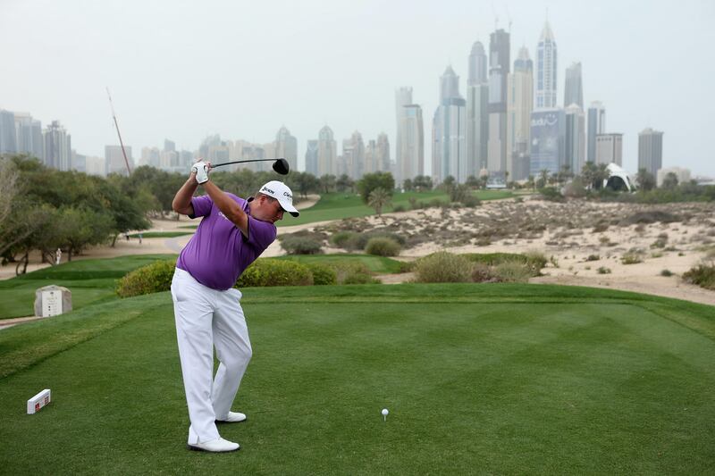 DUBAI, UNITED ARAB EMIRATES - FEBRUARY 01:  Shane Lowry of Ireland tees off on the eighth hole during the second round of the Omega Dubai Desert Classic at Emirates Golf Club on February 1, 2013 in Dubai, United Arab Emirates.  (Photo by Warren Little/Getty Images) *** Local Caption ***  160466547.jpg