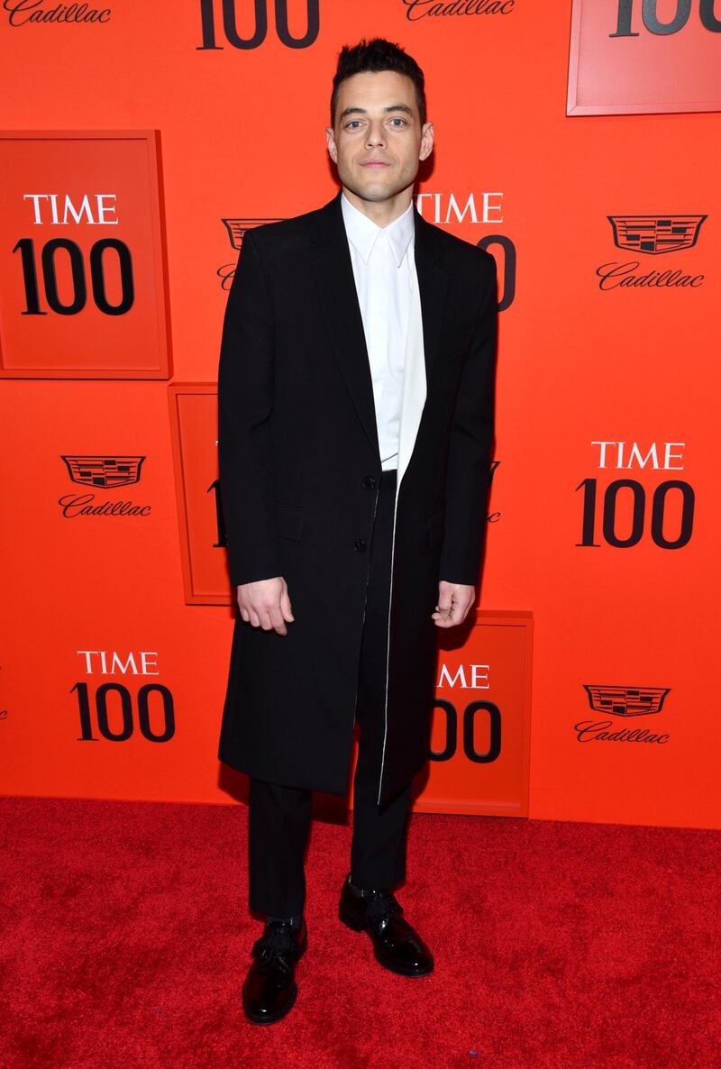 Rami Malek arrives on the red carpet for the Time 100 Gala at the Lincoln Center in New York on April 23, 2019. AP
