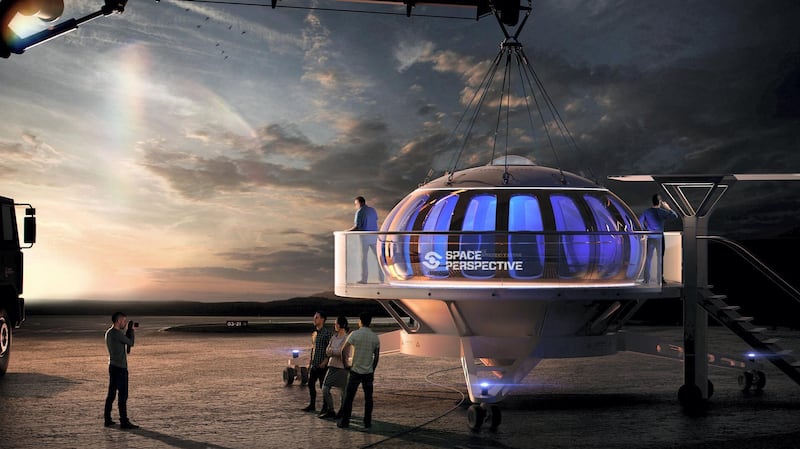 Lifted into the air via a balloon larger than a football field, 'Spaceship Neptune' will be able to aunch from ocean-based spaceports