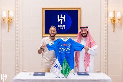 Neymar joined Al Hilal in perhaps the biggest move of the summer window. Photo: @Alhilal_FC / twitter