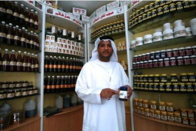 Abdul Aziz Bamadhaf is the owner of Bees Kingdom. Fatima Al Marzooqi / The National