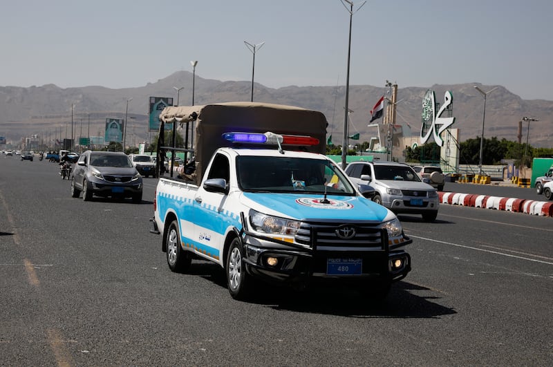 A Houthi police vehicle patrols a street in Sanaa, the rebel-held Yemeni capital where at least 10 child leukaemia patients died after being given expired drugs. EPA