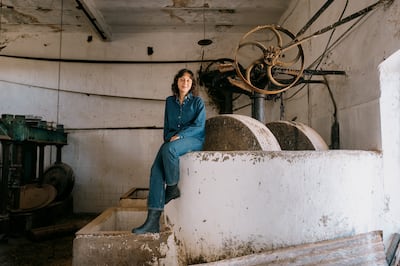 The family once pressed its oil in its own mill, which it opened in 1936. In the decades since the mill has fallen into disrepair, but Ms Ben Romdane hopes to renovate it in the coming seasons to have even more control of the final product.  Photo: Erin Clare Brown / The National