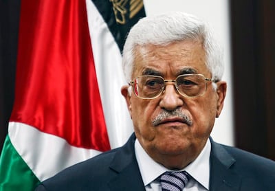 epa04893380 (FILE) A file picture dated 31 July 2015 of Palestinian President Mahmoud Abbas giving a statement to the press at his office in the West Bank town of Ramallah. According to reports, Abbas on 22 August 2015 resigned from his post as leader of the Palestinian Liberation Organisation (PLO) following a meeting with the PLO executive committee in Ramallah. *** Local Caption *** 52092346  EPA/STRINGER *** Local Caption *** 52092346 04893380.jpg