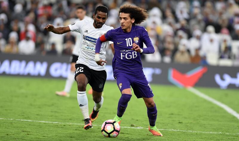Omar Abdulrahman, right, scored seven goals and created six assists during Al Ain's 2016 Asian Champions League campaign. Courtesy Arabian Gulf League