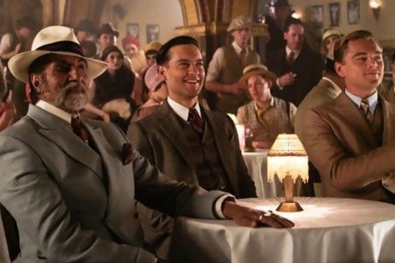 Amitabh Bachchan as Meyer Wolfsheim, Tobey Maguire as Nick Carraway and Leonardo Dicaprio as Jay Gatsby in The Great Gatsby. Courtesy of Warner Bros Pictures